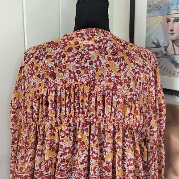 Free People XS Top Boho Cottagecore Fairy Grunge Whimsigoth Gypsy Bell Sleeves - Picture 10 of 15